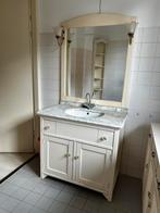 Brocante badmeubel met marmeren plaat en verlichting, Ophalen, Overige materialen, Gebruikt, 50 tot 100 cm