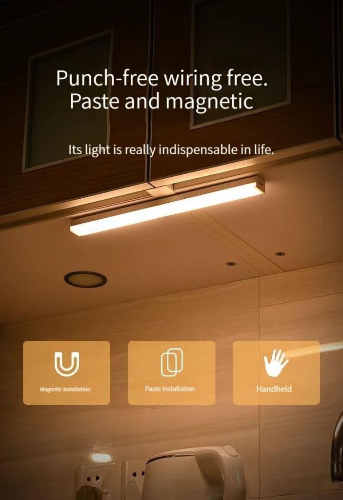 Draadloze oplaadbare LED lamp met bewegingssensor (30 cm), Huis en Inrichting, Lampen | Wandlampen, Nieuw, Kunststof, Ophalen
