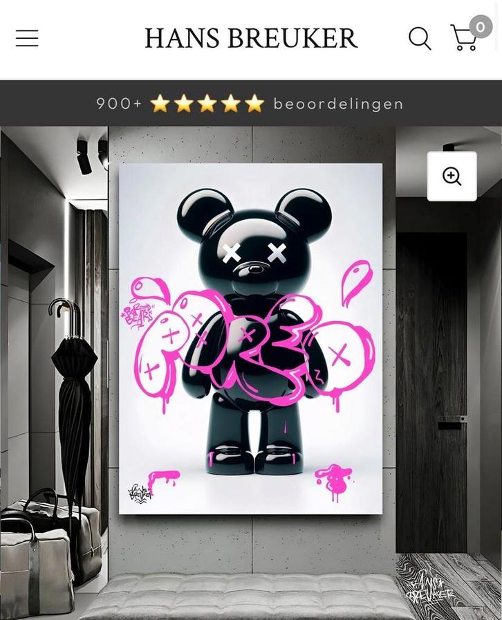 Hans Breuker Canvas - Bored Bear 120x80, Antiek en Kunst, Kunst | Schilderijen | Modern, Ophalen