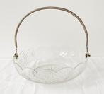 Antieke kristallen schaal met beugel, Antiek en Kunst, Ophalen of Verzenden