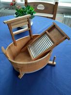 vintage houten wastobbe met wringer en wasbord, Ophalen
