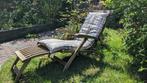 Deckchair - ligstoel - merk Oriental Garden - teakhout, Ophalen, Gebruikt, Teakhout, Verstelbaar