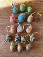 16x Paasdecoratie pasen paaseieren diverse paashangers, Diversen, Pasen, Ophalen of Verzenden, Gebruikt