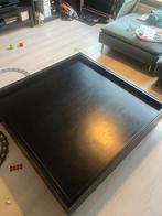 Zwarte houten salontafel, Ophalen, Gebruikt, 100 tot 150 cm, 50 tot 100 cm