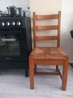 Grenen stoelen met rotan zitting - Landelijk, Huis en Inrichting, Stoelen, Ophalen, Bruin, Eén
