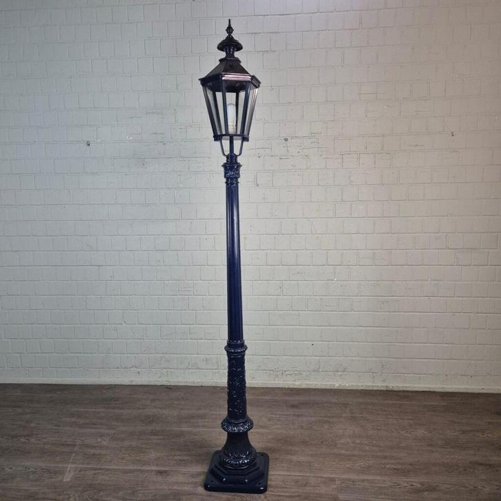 26904 Lantaarn Tuinlamp Aluminium Donkerblauw 2,60 m, Tuin en Terras, Buitenverlichting, Nieuw, Staande lamp, Aluminium, Minder dan 50 watt
