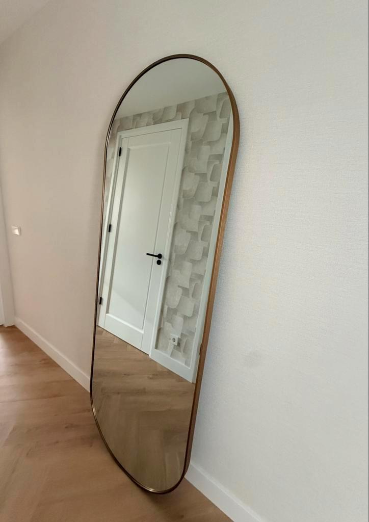 Nieuwe spiegel ovaal 70x200 brons Loods 5, Huis en Inrichting, Woonaccessoires | Spiegels, Nieuw, 50 tot 75 cm, 200 cm of meer