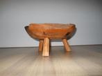 Houten schaal op pootjes merk PIMO, Ophalen of Verzenden, Gebruikt, Rond, Hout