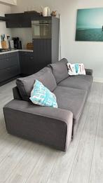 Donker grijze bank + nieuwe bekleding | 250x90x75 cm, Huis en Inrichting, Banken | Bankstellen, Ophalen, Gebruikt, Tweepersoons