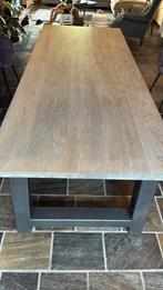 Eettafel eiken, met stalen poten, Huis en Inrichting, Tafels | Eettafels, Ophalen, Gebruikt, 200 cm of meer, 50 tot 100 cm