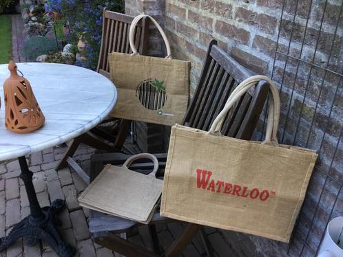 3 Jute boodschappen tassen., Sieraden, Tassen en Uiterlijk, Tassen | Damestassen, Nieuw, Shopper, Beige, Ophalen of Verzenden