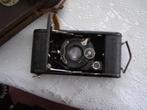 Antieke fotocamera in leren tasje Anastigmat geen merk, goed, Ophalen of Verzenden, Voor 1940, Fototoestel