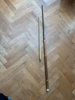 Biljartkeu 2-delig houten snijwerk incl hoes, Ophalen of Verzenden, Gebruikt, Keu of Ballen