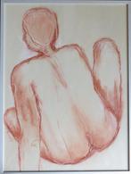 tekening mannenrug 31x41cm, Antiek en Kunst, Ophalen of Verzenden