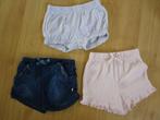 Drie schattige korte broekjes maat 74, Broekje, Meisje, Primark + Hema, Ophalen of Verzenden