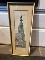 Gravure Grote kerk Breda, 19e-eeuw, Antiek en Kunst, Ophalen of Verzenden