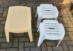 3 Hard kunststof krukjes / tafeltjes, Tuin en Terras, Tuinstoelen, Ophalen, Gebruikt, Kunststof