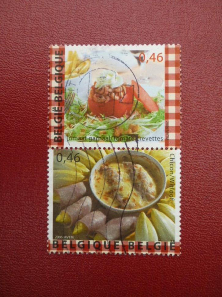 OBP 3577 en 3578 Lekker tafelen in Belgie gestempeld, Postzegels en Munten, Postzegels | Europa | België, Gestempeld, Ophalen of Verzenden