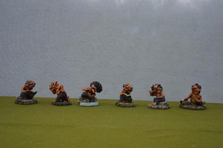 6 oude Efteling beeldjes van trollen, Verzamelen, Efteling, Gebruikt, Beeldje of Poppetje, Ophalen of Verzenden