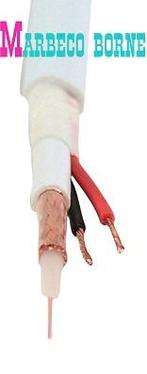 Coax combikabel, 100 M camera kabel met 12 volt kabel, wit, Ophalen, 10 meter of meer, Nedis, Nieuw