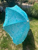 Groen witte kantelbare parasol, Ophalen, Zo goed als nieuw, 1 tot 2 meter, Stokparasol