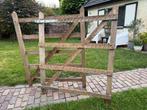 2 Eiken hekframes (poort) incl hang en sluitwerk, Ophalen, Gebruikt, Hout, Tuinhek