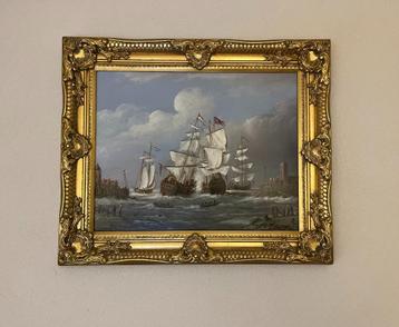 Schepen in oorlog op zee. Thomas Heesakkers. beschikbaar voor biedingen