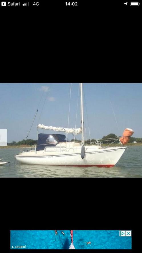 Kajuitzeilboot Met trailer te koop, Watersport en Boten, Kajuitzeilboten en Zeiljachten, Gebruikt, Polyester, 6 tot 9 meter, Benzine
