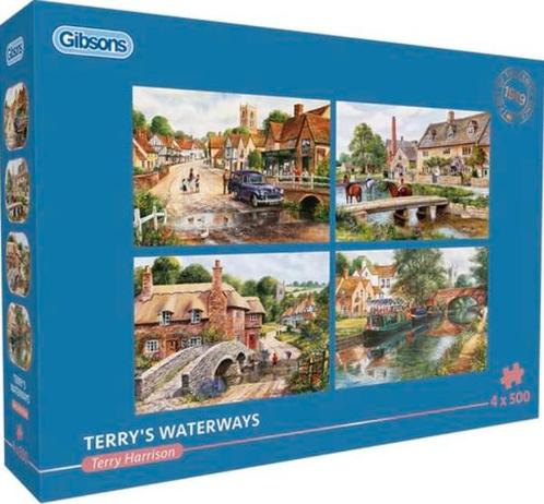 Gibsons - Terry's Waterways - 4x500 stukjes, Hobby en Vrije tijd, Denksport en Puzzels, Nieuw, Legpuzzel, 500 t/m 1500 stukjes