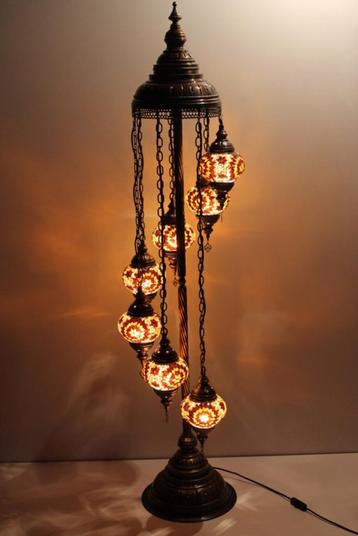 Verhuur Oosterse lampen glasmozaiek vloerlampen set 3,4,5,7 beschikbaar voor biedingen