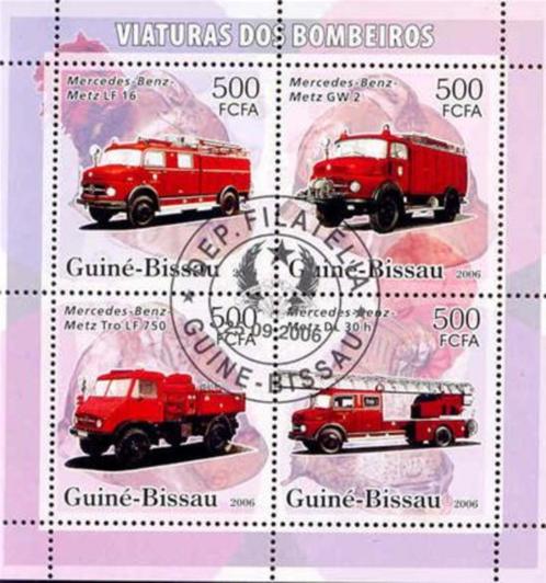 Brandweer - Guine Bissau 2006 - Gestempeld, Postzegels en Munten, Postzegels | Thematische zegels, Gestempeld, Auto's, Verzenden
