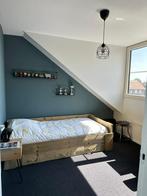 1-persoons steigerhouten bed met lades, Ophalen, Gebruikt, 90 cm, Eenpersoons