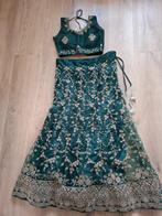 Lehenga donkergroen, Kleding | Dames, Gelegenheidskleding, Overige typen, Ophalen of Verzenden, Zo goed als nieuw, Maat 36 (S)