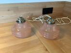 2 Vintage Rosé Glazen Lampenkappen, Ophalen of Verzenden, Gebruikt, Glas, Minder dan 100 cm