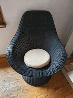 Rieten zetel, Huis en Inrichting, Ophalen, Gebruikt, Zwart, Eén