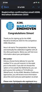 Eindhoven Marathon Ticket, Tickets en Kaartjes, Eén persoon, Oktober