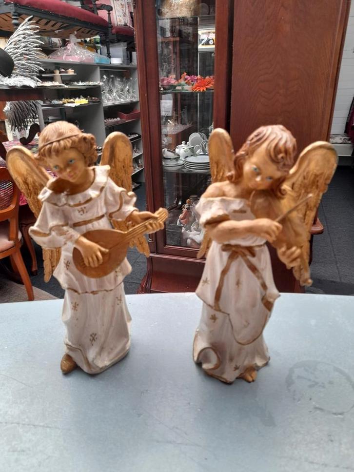 Set 2 antieke engelen ca 25 cm hoog, Antiek en Kunst, Antiek | Religie, Ophalen of Verzenden