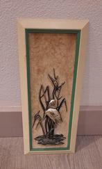 Vintage wanddecoratie met reigers, Ophalen of Verzenden, Huis en Inrichting