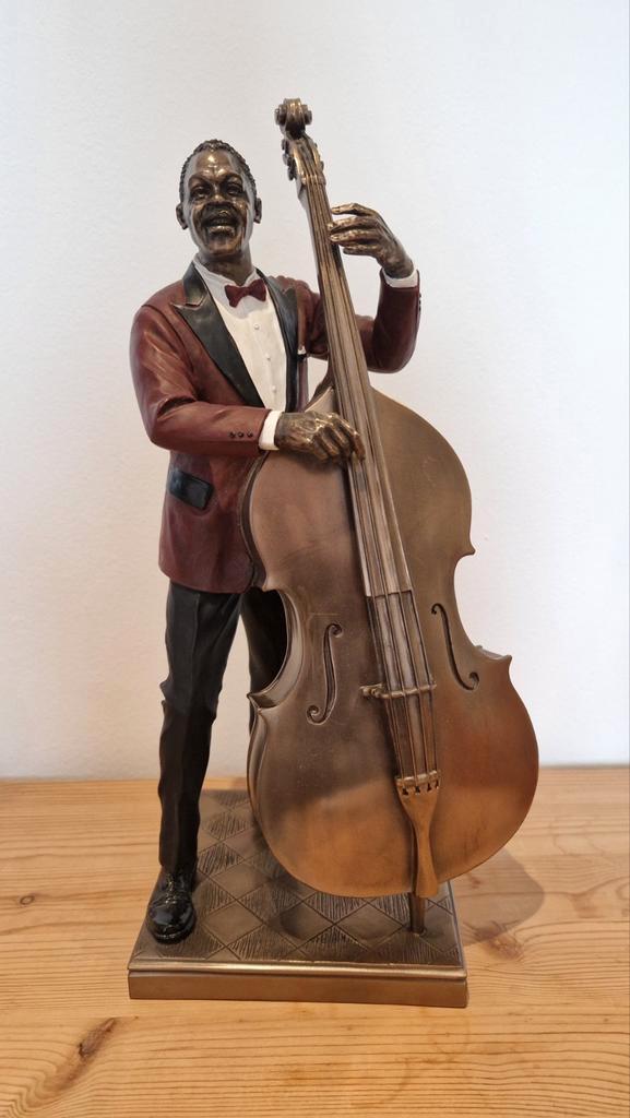 Jazz figuur Contrabas 33 cm - WU76222 Parastone Bass beeld, Verzamelen, Beelden en Beeldjes, Nieuw, Mens, Ophalen of Verzenden