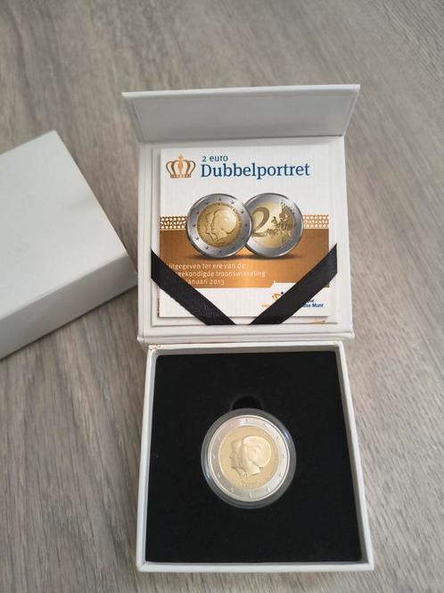 Combi set Nederland 2 euro dubbelportret 2013 en 2014 proof, Postzegels en Munten, Munten | Nederland, Euro's, Koningin Beatrix