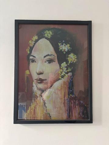 Klassiek Schilderij Vrouw met Bloemen beschikbaar voor biedingen