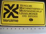 sticker Verolme machinefabriek & montagebedrijf ijsselmonde, Verzenden, Zo goed als nieuw, Bedrijf of Vereniging