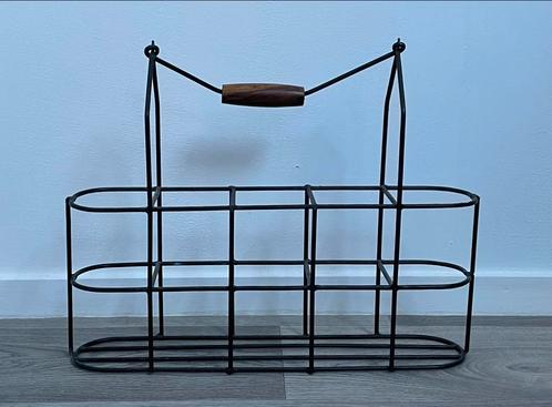 Vintage metalen flessenrek / flessenmand / melkflesdrager, Huis en Inrichting, Keuken | Keukenbenodigdheden, Zo goed als nieuw