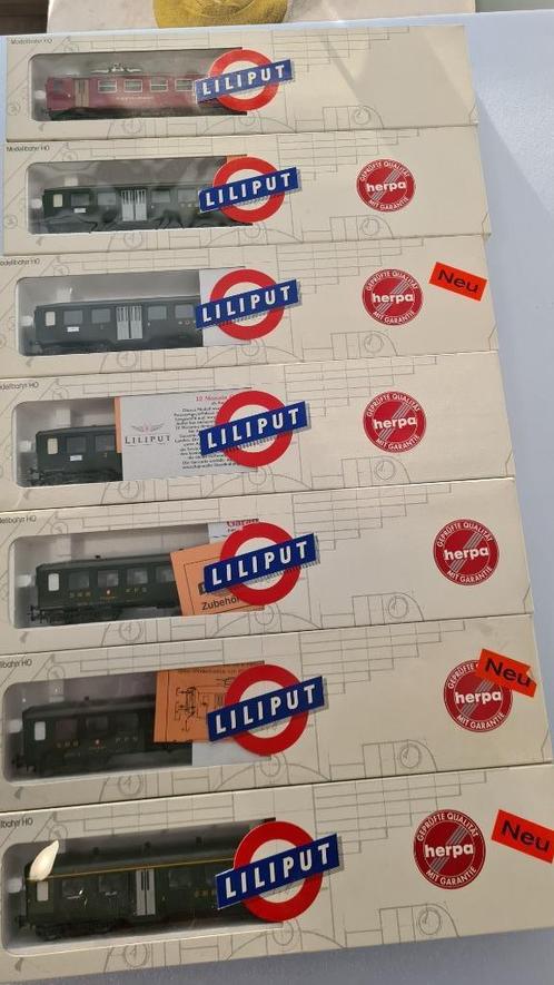 Liliput (Austria) SBB Leichtstahl rijtuigen (7 stuks), Hobby en Vrije tijd, Modeltreinen | H0, Zo goed als nieuw, Wagon, Wisselstroom