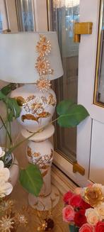 Bladgoud swarovski kristal zuil bloempot capodimonte, Huis en Inrichting, Lampen | Vloerlampen, Ophalen of Verzenden, Zo goed als nieuw