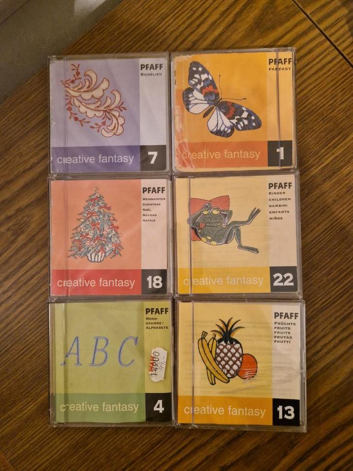 Pfaff Creative Fantasy Borduurkaarten Set, Hobby en Vrije tijd, Borduren en Borduurmachines, Gebruikt, Onderdeel of Toebehoren