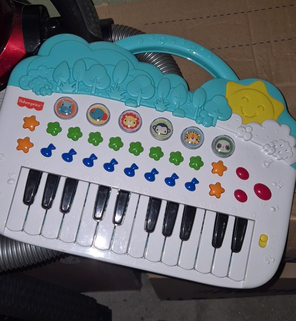 Fisher-Price Trappel en Speel Zachte Piano, speelgoed voor baby's voor spelen op de buik, met lichtjes en muziek | HND54 | MATTEL