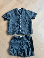 H&M marineblauw tweedeli set maat 104 blouse korte broek, Ophalen of Verzenden, Zo goed als nieuw, Jongen