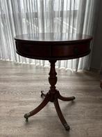 Rond houten bijzettafel op wieltjes, Minder dan 55 cm, Gebruikt, Rond, Hout
