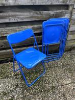 IKEA Ted Klapstoel - Set van 4 - Blauw - Gammelgaard - Retro, Kunststof, Gebruikt, Blauw, Ophalen of Verzenden